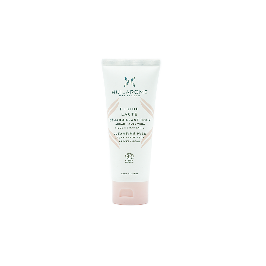 Fluide lacté démaquillant argan, aloe vera et figue de barbarie tous types de peau